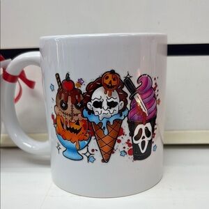 Halloween Themed White Ceramic Mug